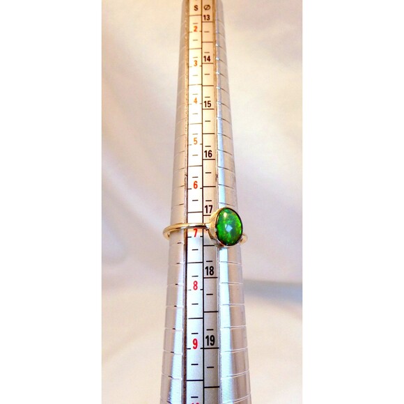 Natural Australian Opal Ring Sterling Silver Size 7 Green Opal 3 Ct - Picture 7 of 7